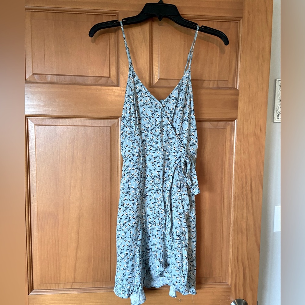 Floral teal xhilaration mini dress
